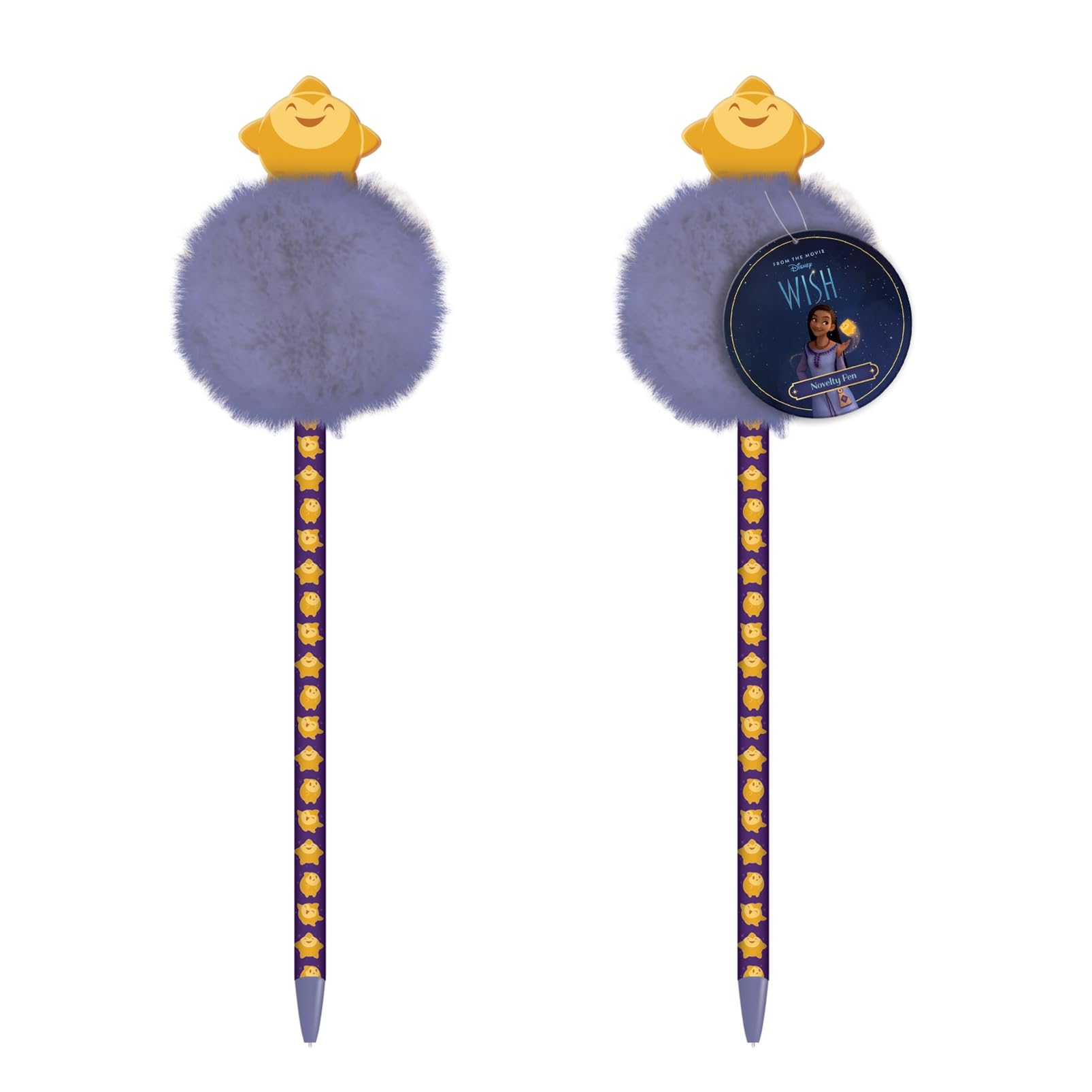 Disney Novelty Pen (Star Pom Pom Design) Pens for Girls and Boys, Pens for Kids, Pens for Women - Official Merchandise