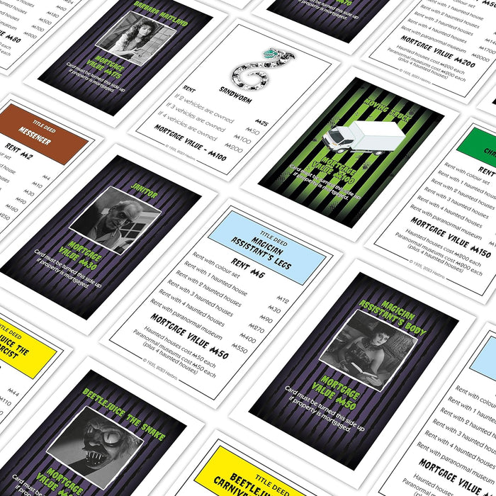 Winning Moves Beetlejuice Monopoly Board Game, Buy Adam Maitland, Lydia Deetz, Preacher, Otho, Sandworm and trade your way to success, makes a great gift for ages 12 plus