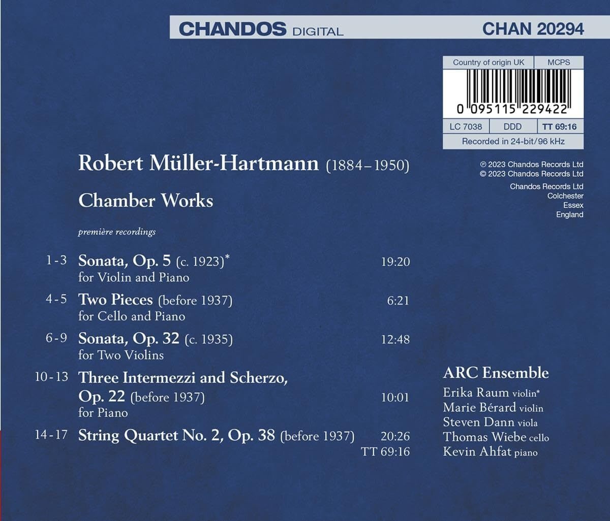 Chamber Works By Robert Müller-Hartmann