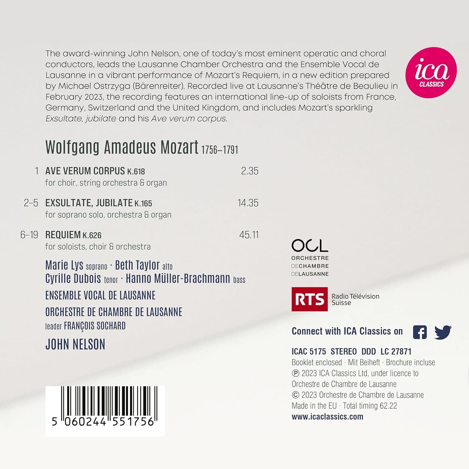 Mozart: Requiem K.626/Ave Verum Corpus K.618/...