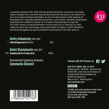 Kabalevsky: Colas Breugnon Overture/Shostakovich: Symphony No. 8