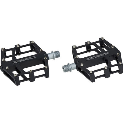 Exustar PB525 CNC Aluminium Pedals BMX Freeride Flat Pedals, 9/16", Black