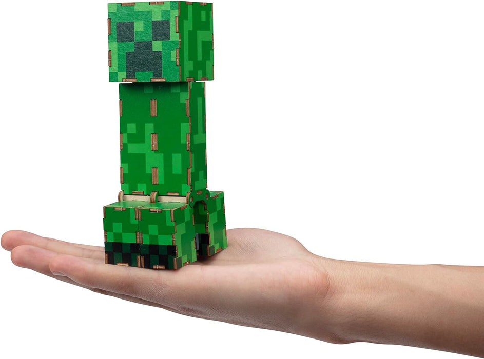 Incredibuilds Minecraft Creeper 3D Wood Puzzle & Model Figure Kit (38 Pieces) - Build & Paint Your Own 3-D Video Game Toy, No Glue Required - Officially Linensed - Gift for Kids, Boys & Teens