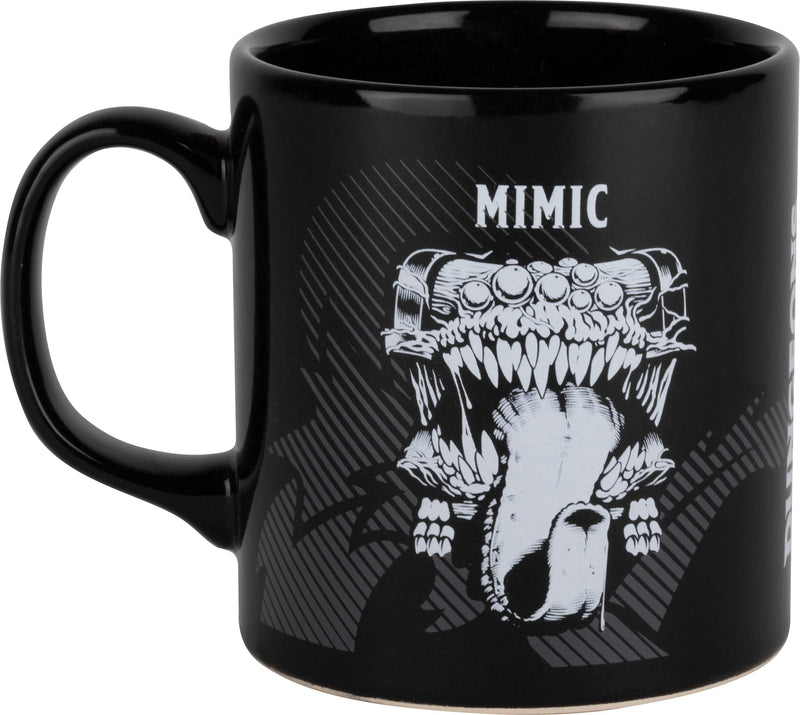 Konix Dungeons & Dragons Tasse - Keramiktasse - 320 ml - Mimic Motiv - Schwarz und Weiß
