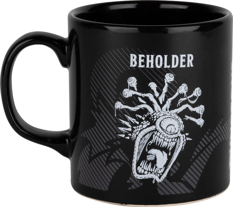 Konix Dungeons & Dragons Tasse - Keramiktasse - 320 ml - Beholder Motiv - Schwarz und Weiß