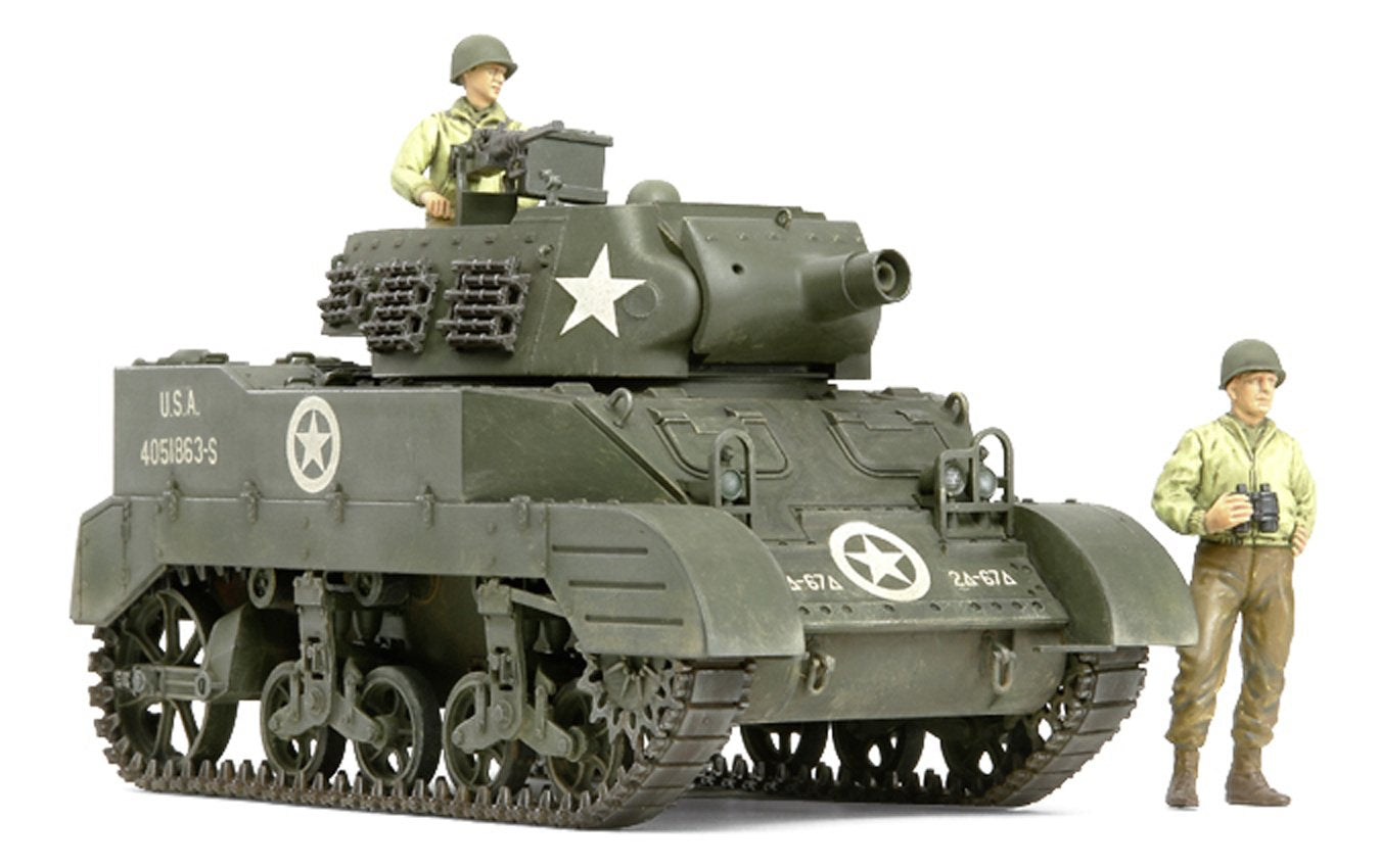 Tamiya 300035312 WWI US M8 Howitzer Motor Carriage - Tanque de la 2 Guerra Mundial en miinatura con 3 Figuras (Escala 1:35