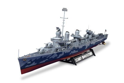 Tamiya- US Zerstörer DD445 Fletcher vehículo 78012-1:350 WWII Destructor, maqueta, construcción, Manualidades, aficiones, Pegado, Kit de plástico, Color Plateado (78012