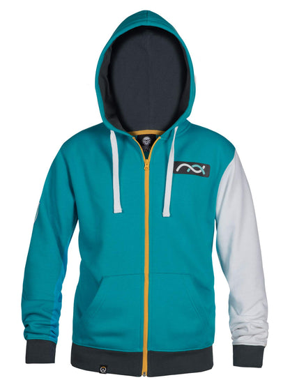 JINX Overwatch Ultimate Symmetra Men's Gamer Zip-Up Hoodie Teal XL