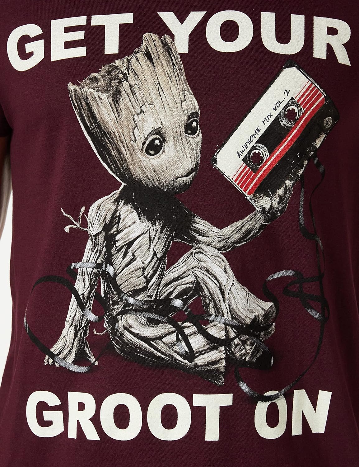 Marvel Men's Baby Groot T-Shirt S Burgundy