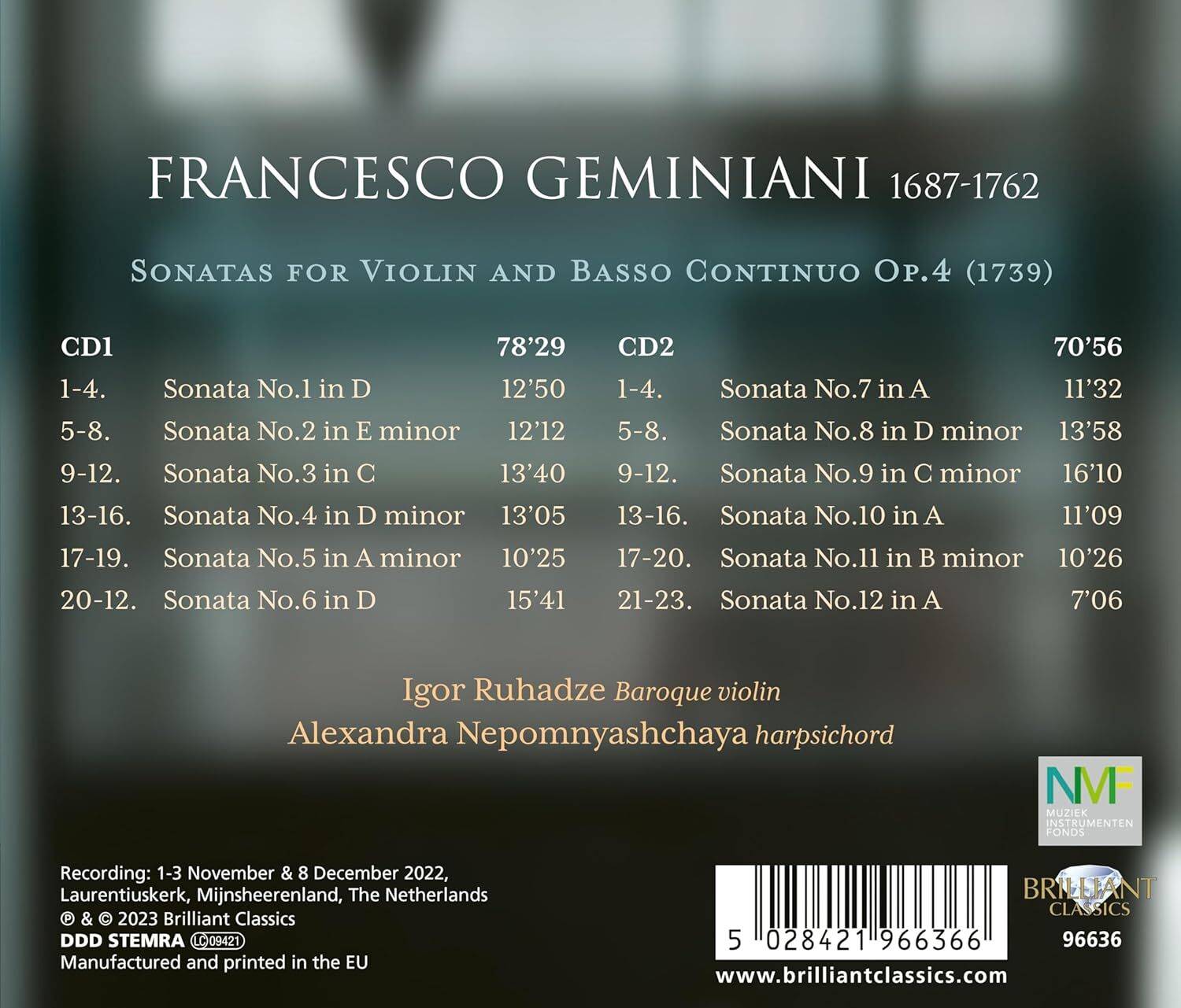 Geminiani: Violin Sonatas, Op. 4