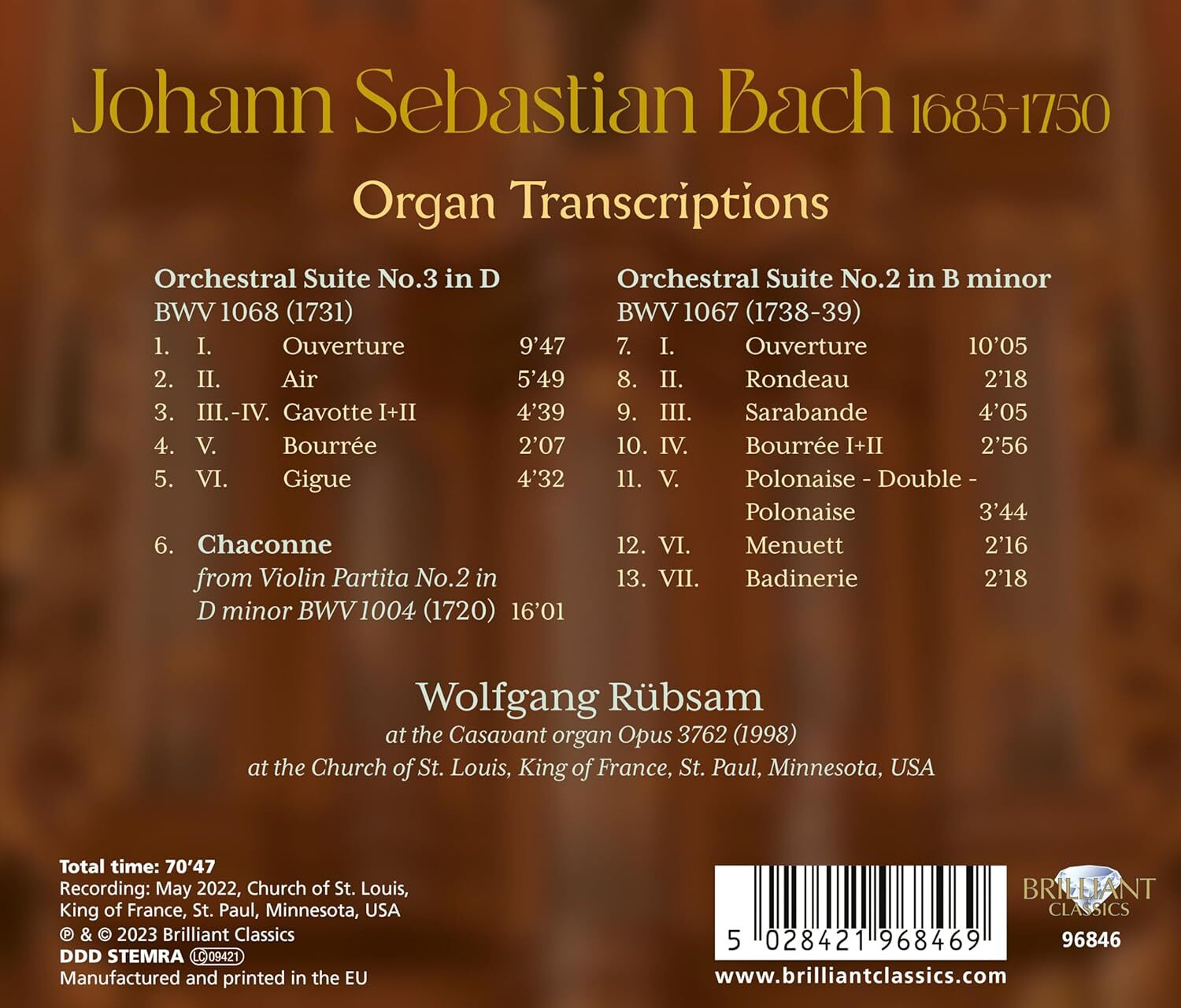 J.S. Bach: Organ Transcriptions