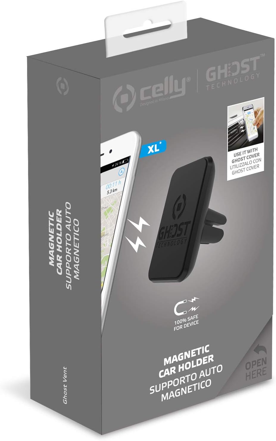 Celly Magnetic Holder Ghost Vent XL Black