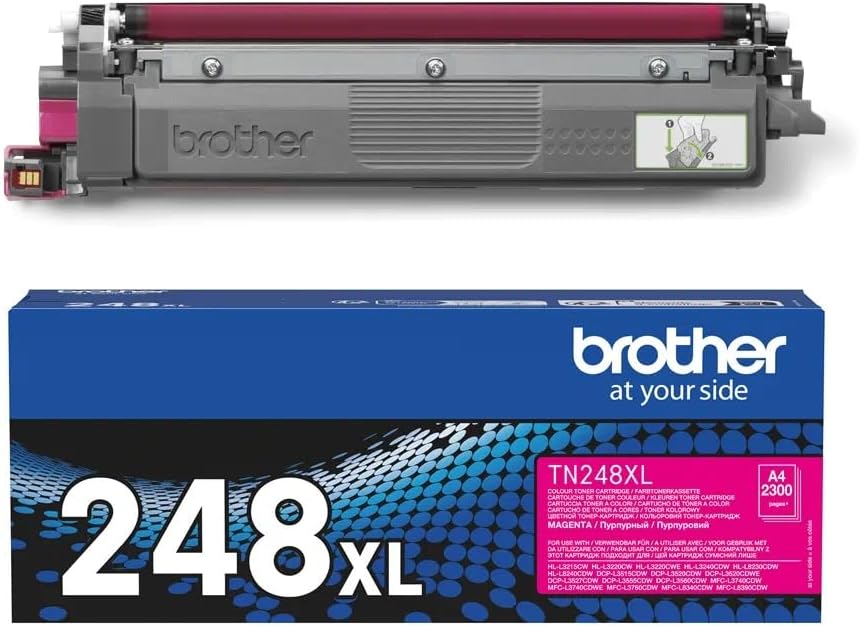 BROTHER TN-248XLM Toner Cartridge, Magenta, Single Pack, High Yield, Includes 1 x Toner Cartridge, Genuine Supplies