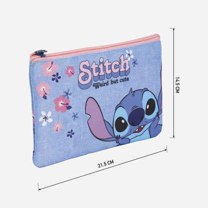 CERDÁ LIFE'S LITTLE MOMENTS Petite Trousse de Maquillage Pour Femme Stitch - Licence Officielle Disney, Women’s Cosmetic Bag, Bleu Clair, 2100003683