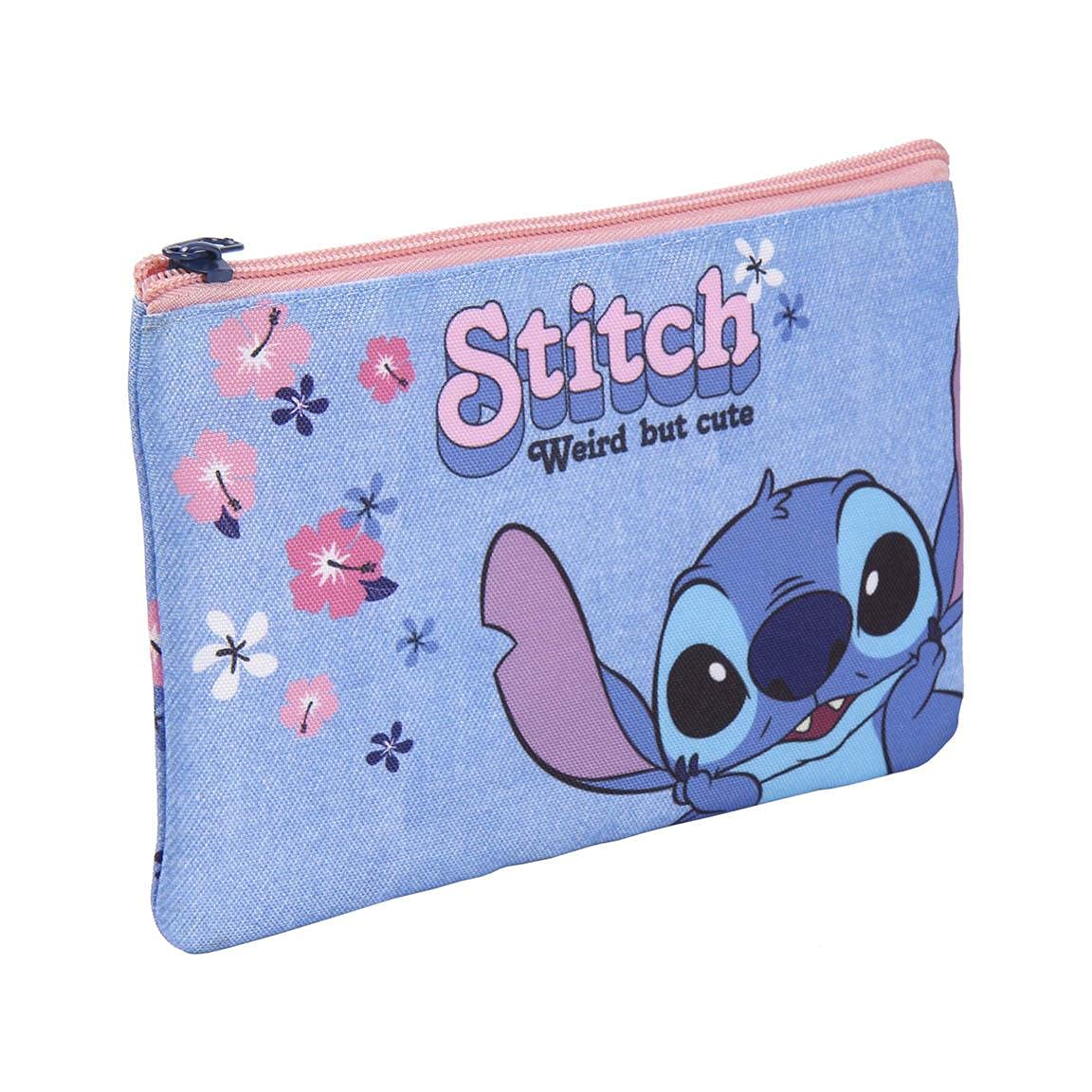 CERDÁ LIFE'S LITTLE MOMENTS Petite Trousse de Maquillage Pour Femme Stitch - Licence Officielle Disney, Women’s Cosmetic Bag, Bleu Clair, 2100003683