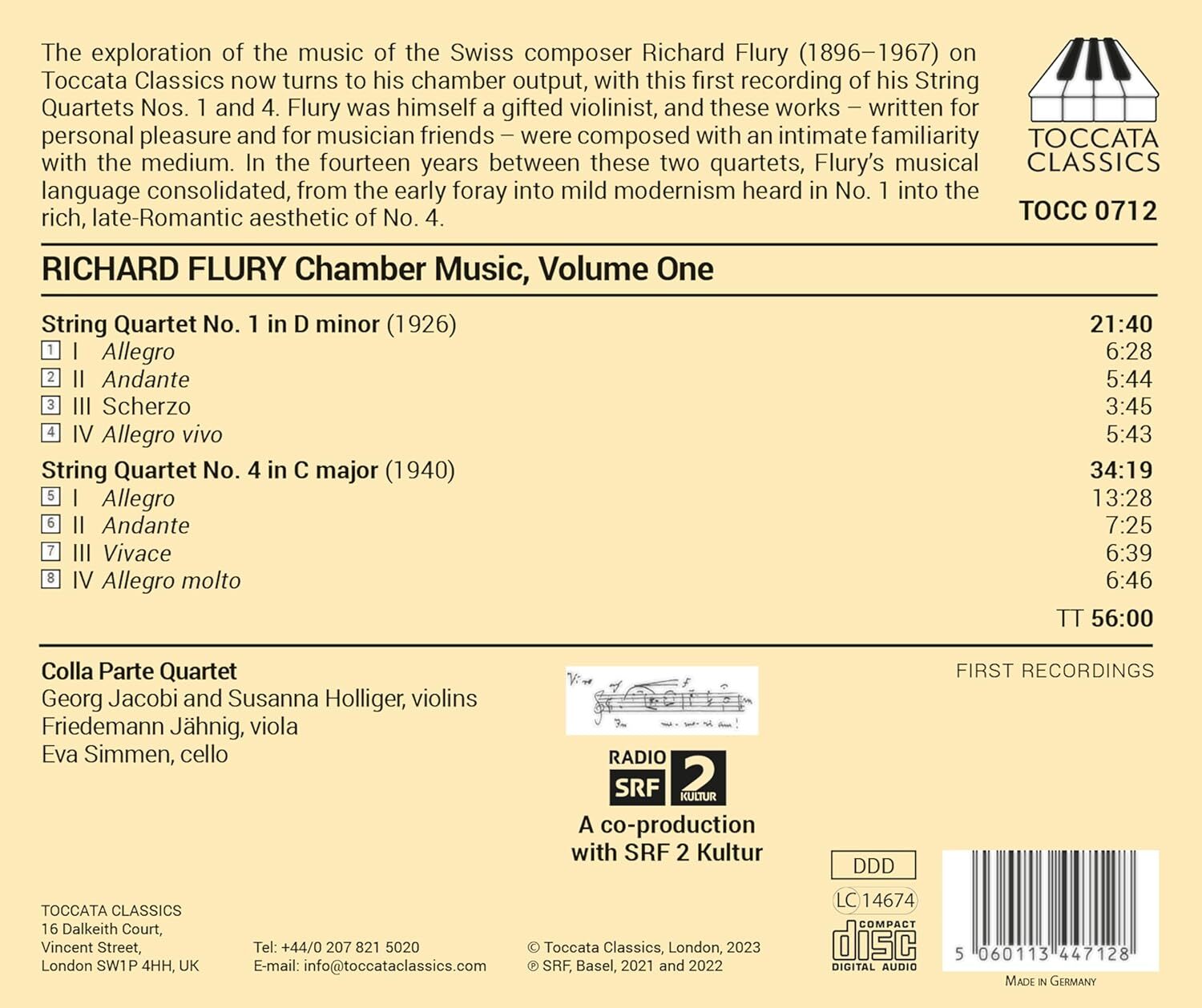 Richard Flury: Chamber Music - Volume 1