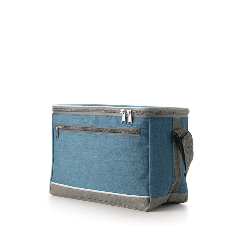 Backpack Lunch Bag Foldable in Canvas, Thermal Bag for Food and Beverage, Capacity 6 L, Ideal for Travel and Picnic, Size 23 x 16 x 16 cm, Blue