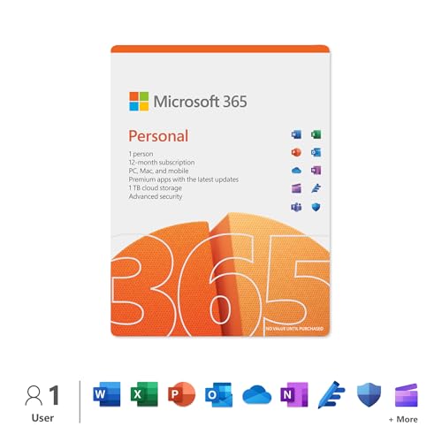 Microsoft Office 365 Personal 1 Year 1 User - Retail Boxed