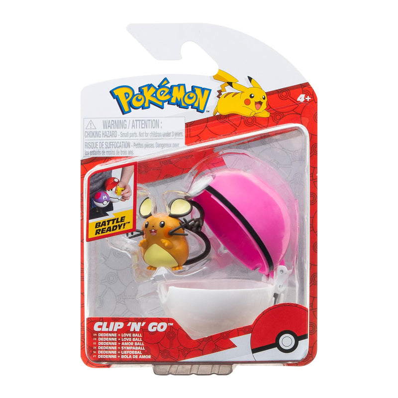 Pokémon Clip ‘N’ Go Dedenne and Love Ball Includes 2-Inch Battle Figure and Love Ball Accessory Dedenne and Poke Ball