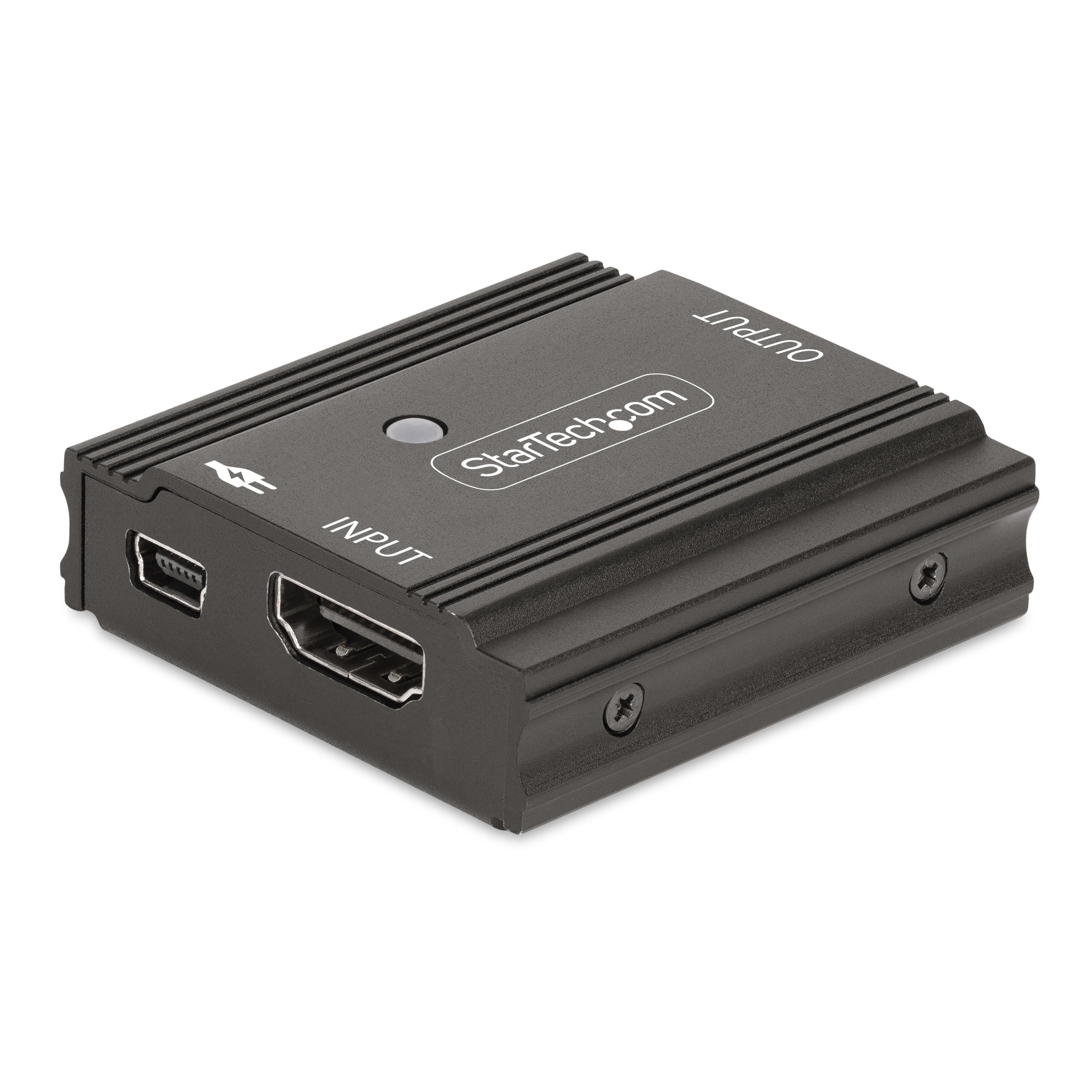 StarTech.com 33ft (10m) 8K 60Hz HDMI Signal Booster, Active HDMI 2.1 Inline Repeater and Video Signal Amplifier up to 8K 60Hz/4K 144Hz, Compact HDMI Cable Extender (33FT-8K-HDMI-BOOSTER