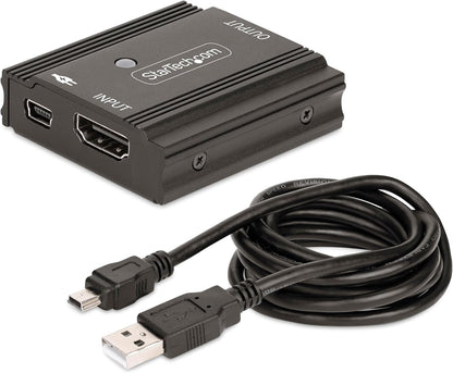 StarTech.com 33ft (10m) 8K 60Hz HDMI Signal Booster, Active HDMI 2.1 Inline Repeater and Video Signal Amplifier up to 8K 60Hz/4K 144Hz, Compact HDMI Cable Extender (33FT-8K-HDMI-BOOSTER