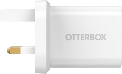 OtterBox Standard UK 20W USB-C PD Wall Charger, Fast Charger for Smartphone and Tablet, Drop Tested, Ultra Durable, White