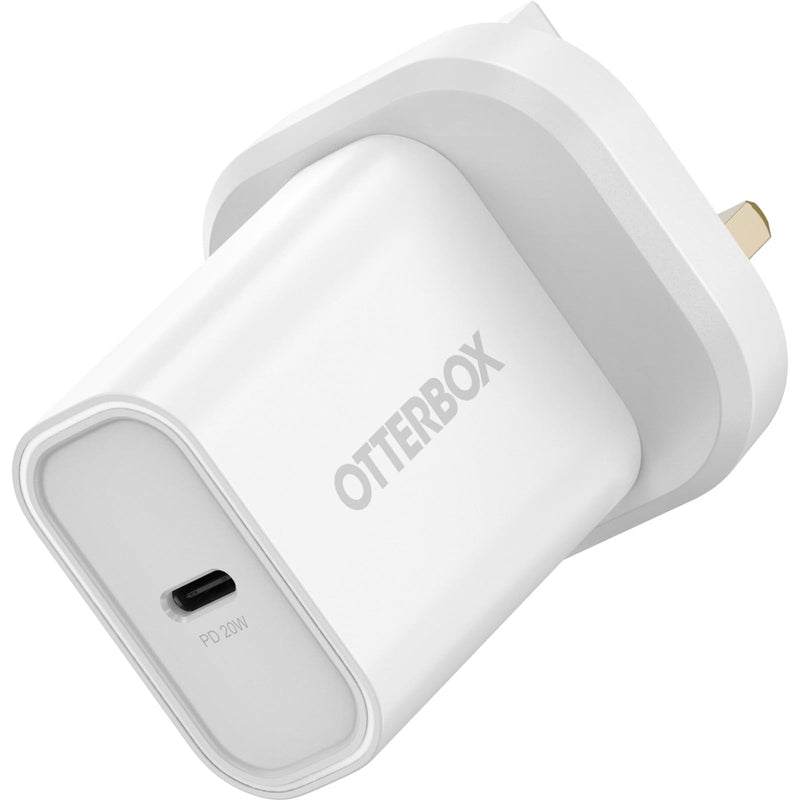 OtterBox Standard UK 20W USB-C PD Wall Charger, Fast Charger for Smartphone and Tablet, Drop Tested, Ultra Durable, White
