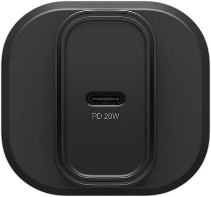 OtterBox Standard UK 20W USB-C PD Wall Charger, Fast Charger for Smartphone and Tablet, Drop Tested, Ultra Durable, Black, Non-Retail Packaging