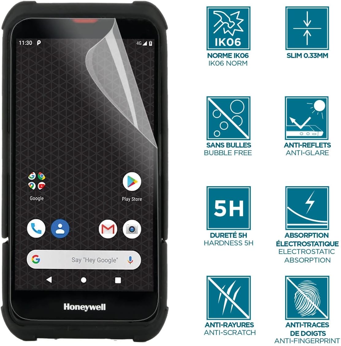 Screen Protector Anti-Shock Ik06 Clear For Honeywell Ct30 Xp