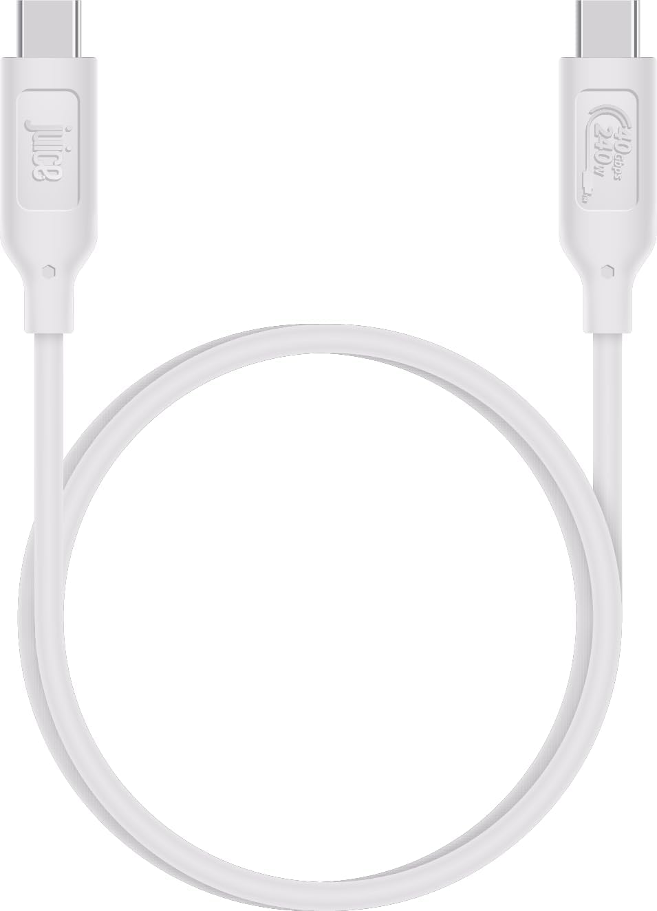 Juice 4.0 Type C cable. Type C to Type C, Fast charging, Durable, iPhone 15, 15 Pro, Samsung, Oppo, Nokia, LG and may more compatible (White)