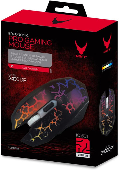 Varr VGM-B02 800-1200-1600-2400 DPI LED Black Gaming Mouse
