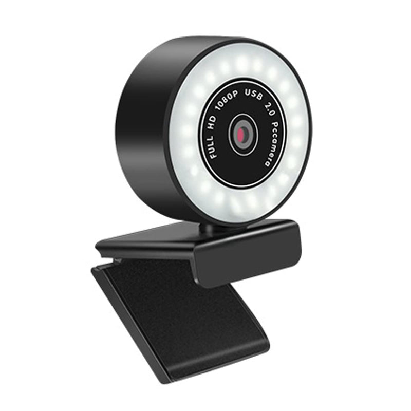 Webcam 1080P With Microphone- Ring Light Noise Cancelling