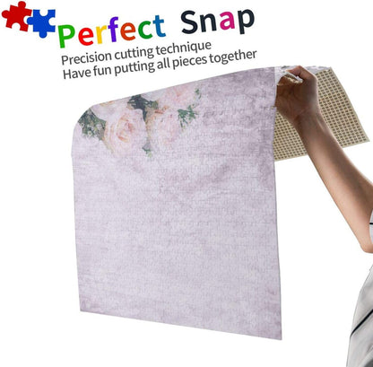 1000 piece puzzle, overlay dirty concrete wallpaper and background flowers bouquet, picture puzzle game for adults and kids family wedding graduation gifts