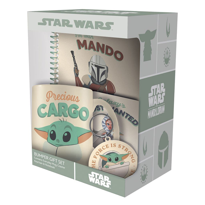 STAR WARS: THE MANDALORIAN (PRECIOUS CARGO) BUMPER GIFT SET (MUG, COASTER, KEYCHAIN & NOTEBOOK)