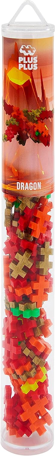 Plus-Plus Dragon - 100 pieces - Creative Play, Building Blocks, Building, Developing Toys for Kids, STEM, STEAM, Produced in Denmark