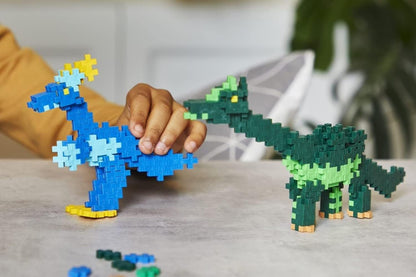 Plus-Plus Learn to Build Dinosaurs - 600 pieces - Creative Play, Building Blocks, Building, Developing Toys for Kids, STEM, STEAM, Produced in Denmark