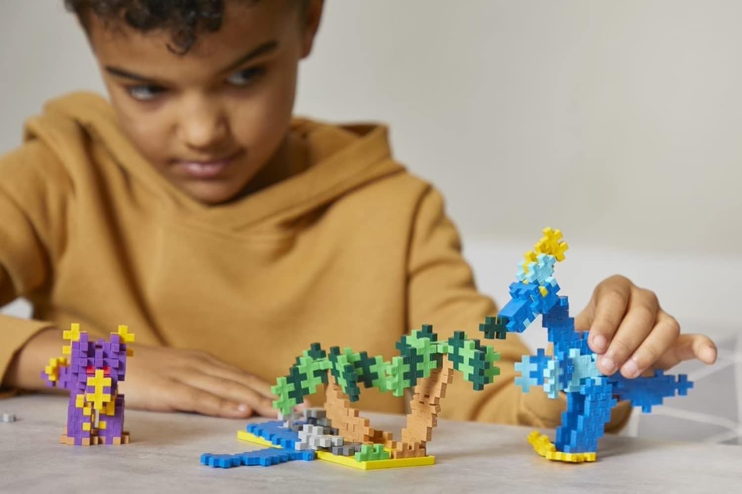 Plus-Plus Learn to Build Dinosaurs - 600 pieces - Creative Play, Building Blocks, Building, Developing Toys for Kids, STEM, STEAM, Produced in Denmark