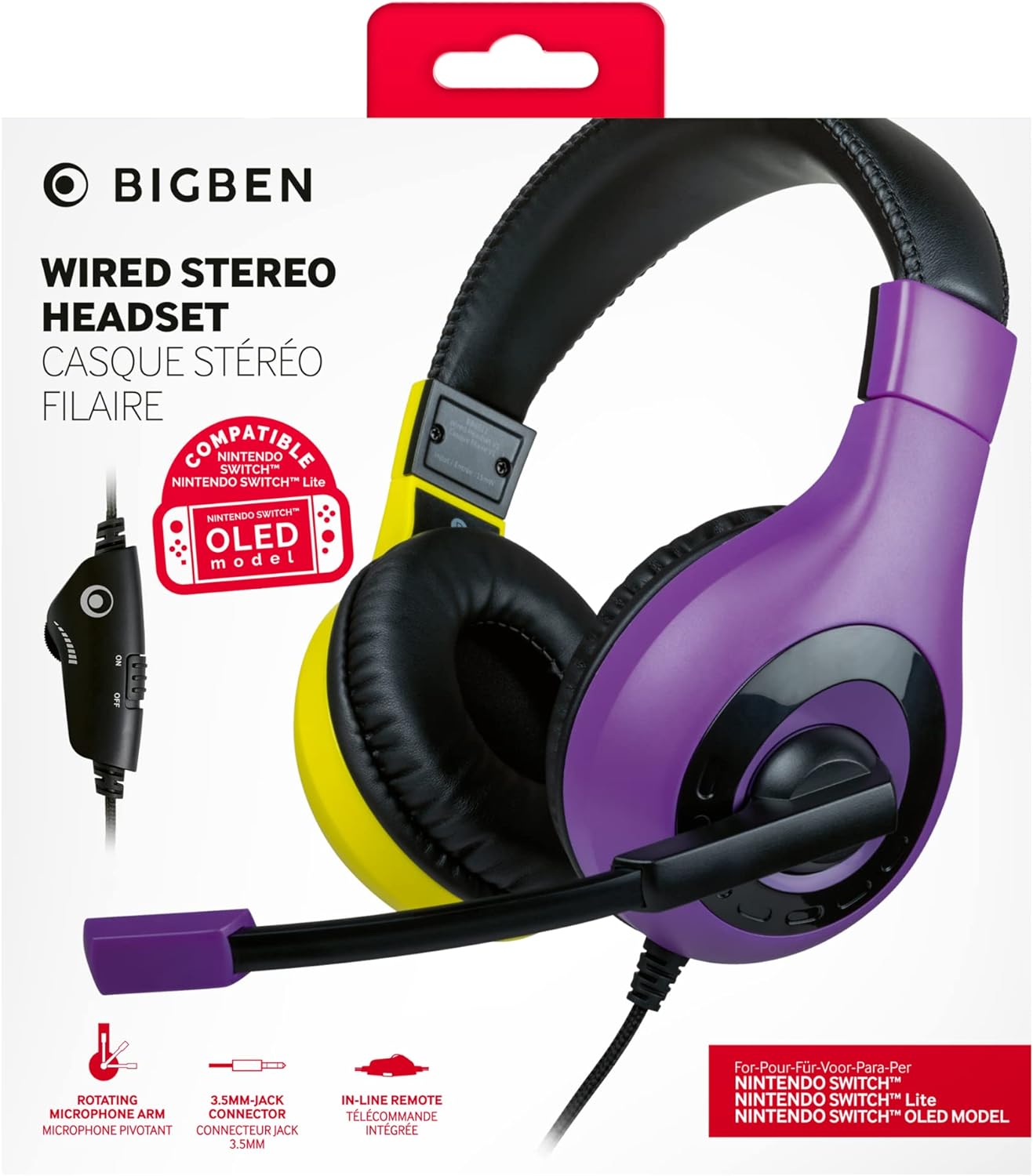 Bigben Interactive Stereo Gaming Headset V1 - Purple + Amarillo (Switch