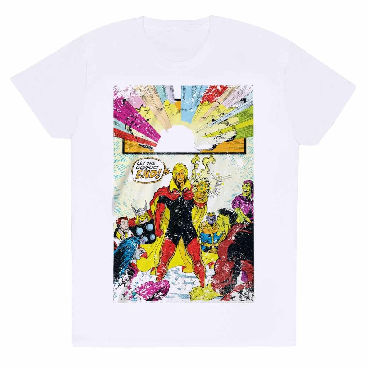 Officially Licenced Marvel Comics Warlock Guantlet T-Shirt White