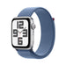 Apple Watch SE (2nd Gen, 2023)  Smartwatch with Silver Aluminium Case with Winter Blue Sport Loop. Fitness & Sleep Tracker, Crash Detection, Heart Rate Monitor, Carbon Neutral Sport Loop 44mm case Silver/Winter Blue One Size - fits 145-220mm wrists