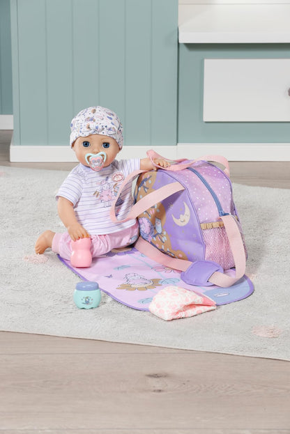 Baby Annabell Changing Bag 707432 - Storage Bag with Straps To Fit 36cm and 43cm Baby Annabell Essentials - Doll Not Included - Suitable for Kids From 3+ Years