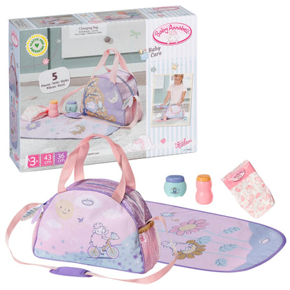Baby Annabell Changing Bag 707432 - Storage Bag with Straps To Fit 36cm and 43cm Baby Annabell Essentials - Doll Not Included - Suitable for Kids From 3+ Years