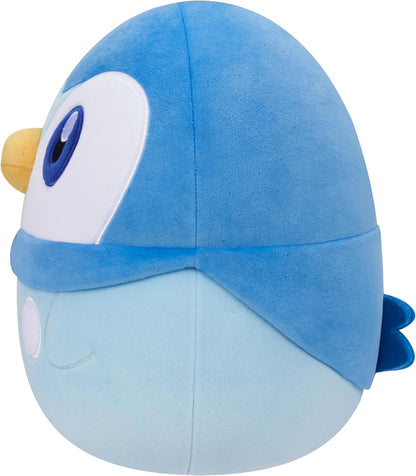Jazwares SQPK00037 Squishmallows Pokémon 10-Inch Add Piplup to Your Squad, Ultrasoft Stuffed Animal Jumbo, Official Kelly Toy Plush, Black
