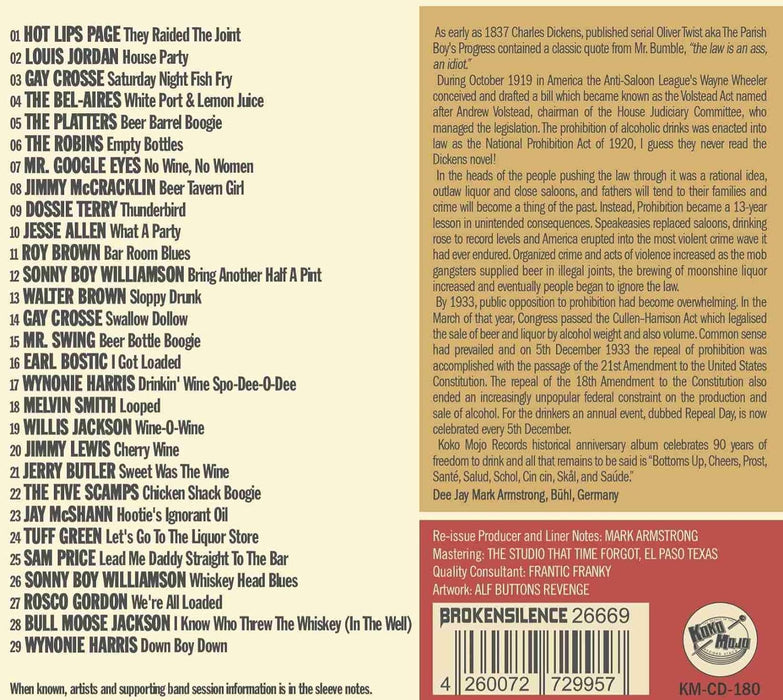 Sloppy Drunk: R&B Rockers: 90 Years Since Prohibition Ended 5 Dec.