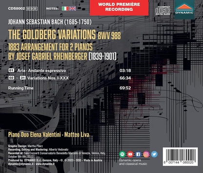 Bach/Rheinberger: The Goldberg Variations Arranged for Two Pianos