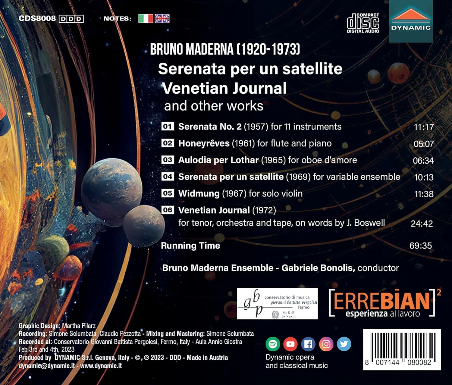 Bruno Maderna: Serenata Per Un Satellite/...