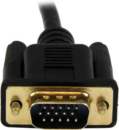 StarTech.com HDMI to VGA Cable - 3 ft / 1m - 1080p - 1920 x 1200 - Active HDMI Cable - Monitor Cable - Computer Cable (HD2VGAMM3), Black HDMI to VGA Cable - 3 ft/1 m Single