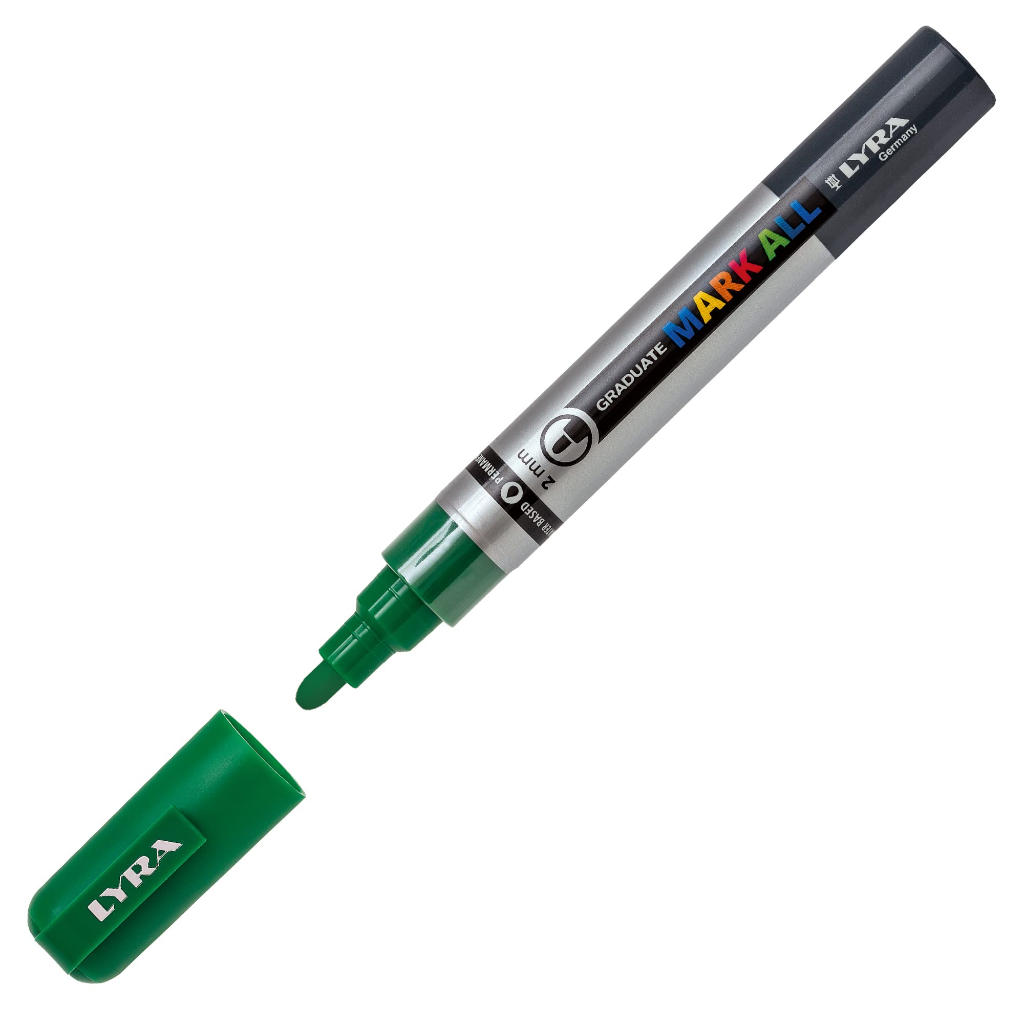 LYRA 6 Permanent Markers Mark All 2mm (Light Green