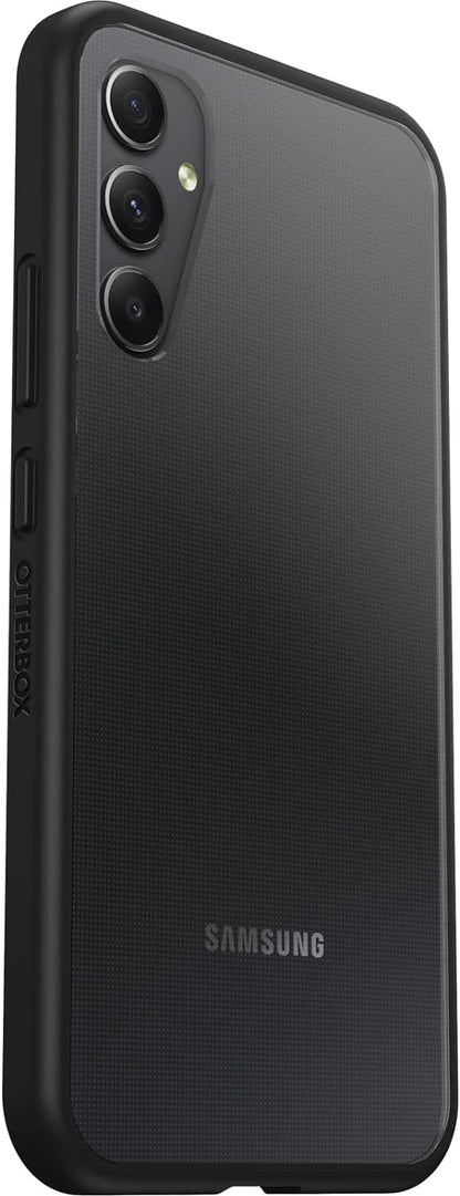 OtterBox Sleek Series Case for Samsung Galaxy A34 5G, Shockproof, Drop proof, Ultra-Slim, Protective Case, Tested to Military Standard, Antimicrobial Protection, Clear/Black - Non-Retail Packaging Black Galaxy A34 5G