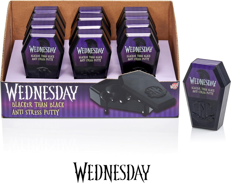 WOW! STUFF Wednesday Addams Blacker than Black Anti-Stress Putty | Fidget Toys and Gifts For Fans of Wednesday Netflix Series | Official Licensed MGM Toys and Gifts | For Girls Boys Teens and Adults